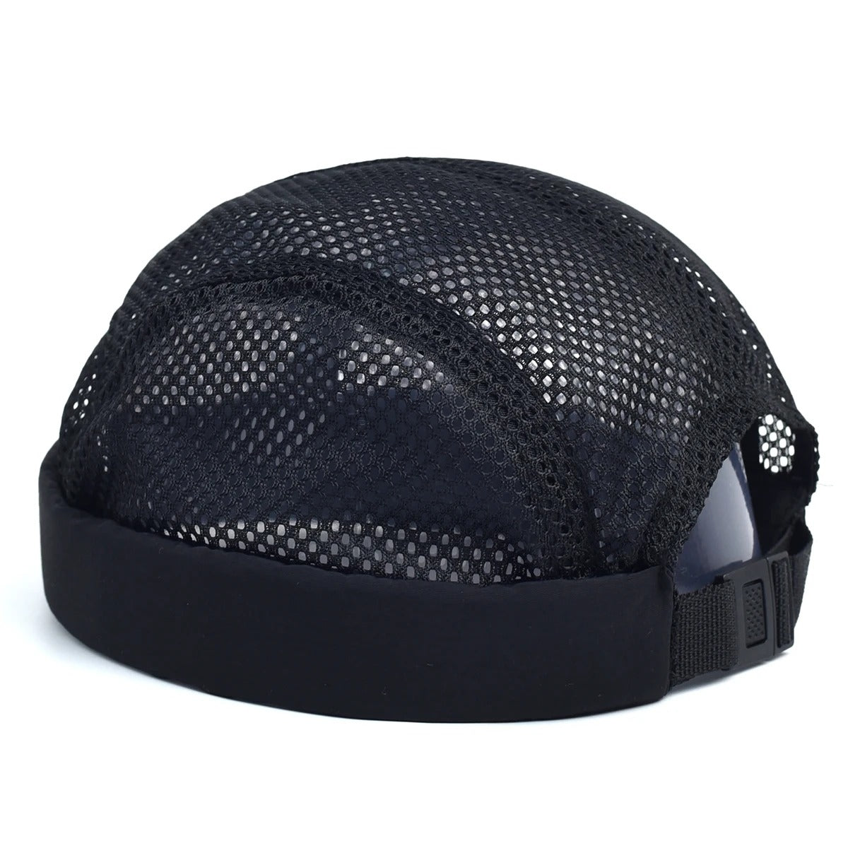 Men's Brimless Docker Hat Summer Breathable Mesh Net Beanie Cap Rolled Cuff Harbour Hats Sailor Fisherman Landlord Hat