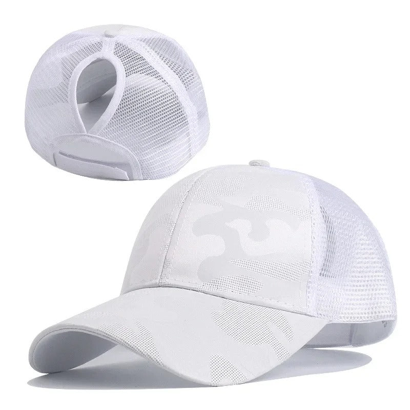 Women's Ponytail Baseball Caps Spring Summer Cotton Mesh Sun Hat Running Snapback Hat Female Adjustable Girl Outdoor Visor Hats
