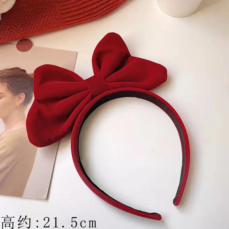 Velvet Big Bow Hair Bands for Girls Snow White Headbands for Kids Cute Bezel Female Hoops Head Wear Hair Accessories for Women