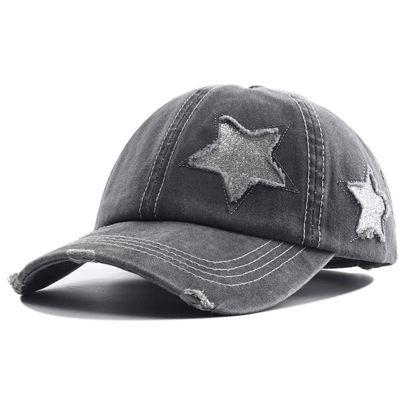 New Star Hollow Out Tail Baseball Cap for Ponytail Snapback Hat  Women Hip Hop Adjustable Distressed Hats Casquettes Femmes