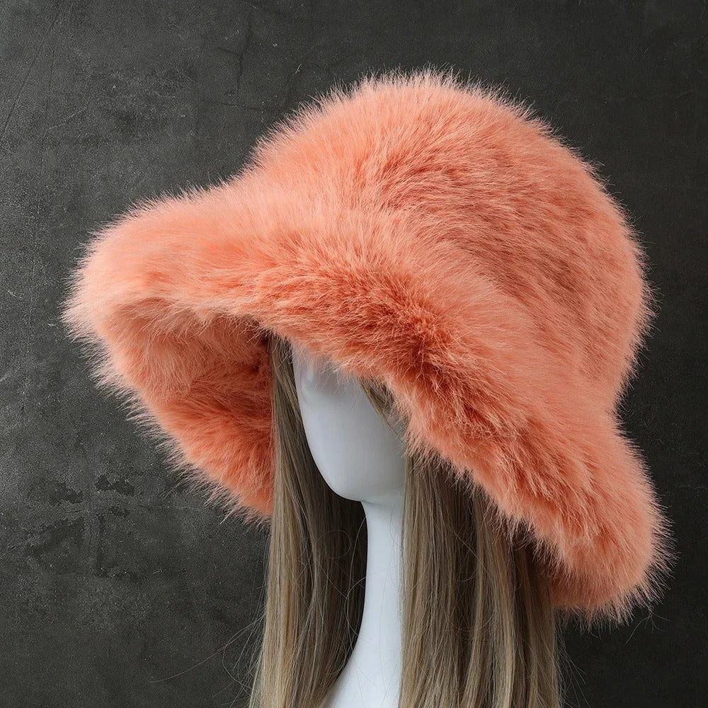 Rabbit Fur Knitted Scarf Hood Women Cashmere Beanies Winter Unisex Warm Skiing Hat Outdoor Ear Protection Bonnet