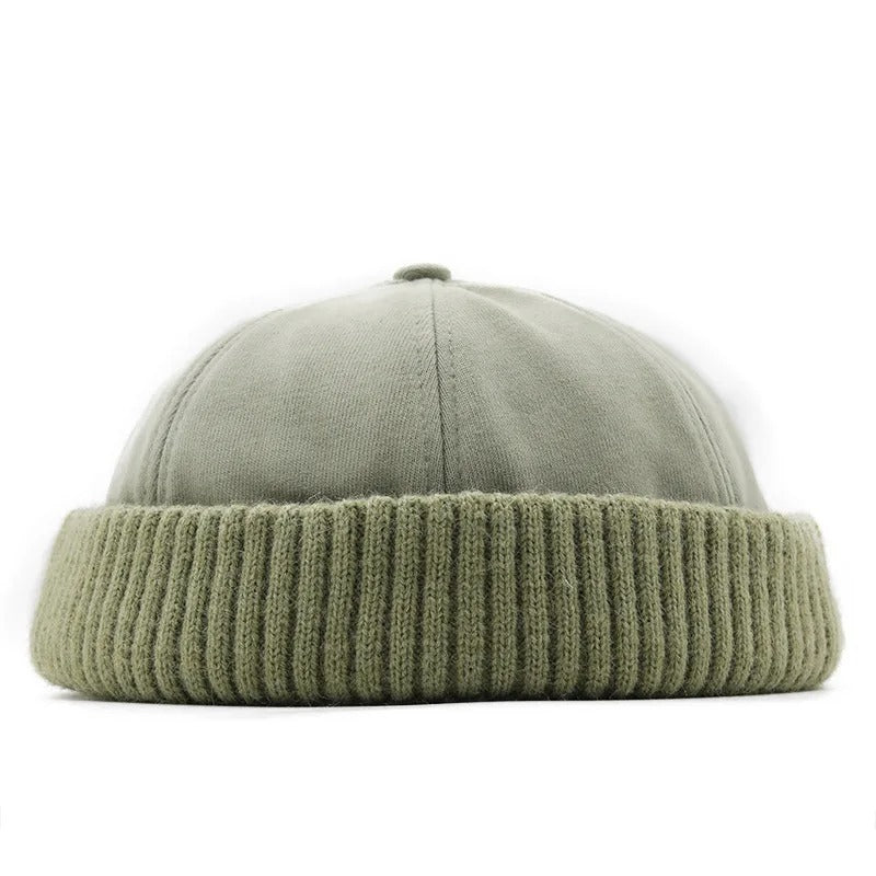 Knitted Beanies Women Men Warm Thick Winter Hat Fashion Docker Sailor Biker Cap Vintage Brimless Hat