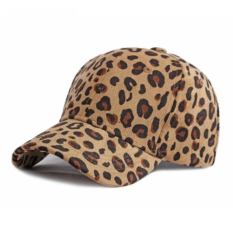 Women Winter Hat Leopard Pattern Corduroy Baseball Cap Men Retro Snapback Hip Hop Hat Accessories Cotton Plain Pattern Warm Hats