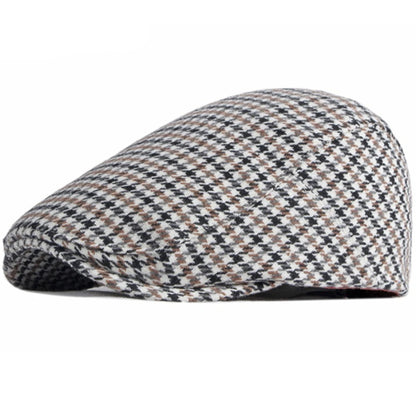 Berets Autumn Winter Hats for Men Women Artist Painter Plaid Wool Beret Hat Male Female Ivy Flat Cap Adjustable Beret Cap