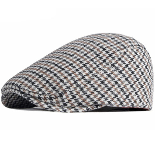Berets Autumn Winter Hats for Men Women Artist Painter Plaid Wool Beret Hat Male Female Ivy Flat Cap Adjustable Beret Cap