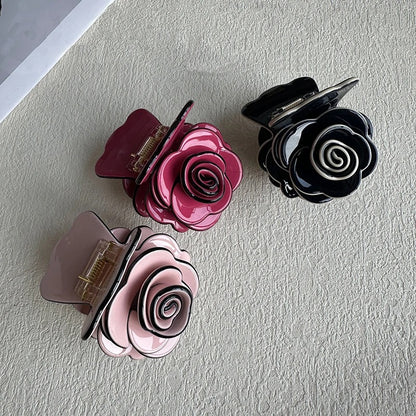Acetate Rose Flower Clip for Women Hairclip Three-dimensional Feeling High Quality Shark Clip Hair Ornament Hair Accesories
