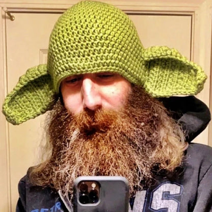 2 pieces Big Ear Knitted Hat Crochet Parent-Children Hat Pullover Cap for Party Props