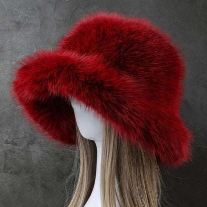 Rabbit Fur Knitted Scarf Hood Women Cashmere Beanies Winter Unisex Warm Skiing Hat Outdoor Ear Protection Bonnet
