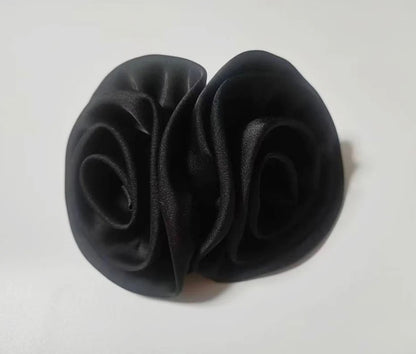 Satin Scrunchies Women 2 Rose Hair Bands Elastic Rubber Bands Back Ponytail Cute Summer Headwear Women's Hair Accessories