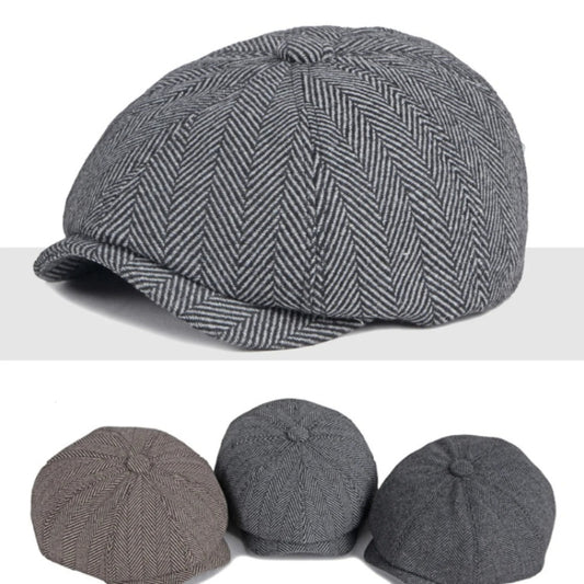 Beret Cap Men Women Spring Autumn Hat Vintage Striped Artist Painter Beret Hat Male Female Ivy Flat Cap Octagonal Berets