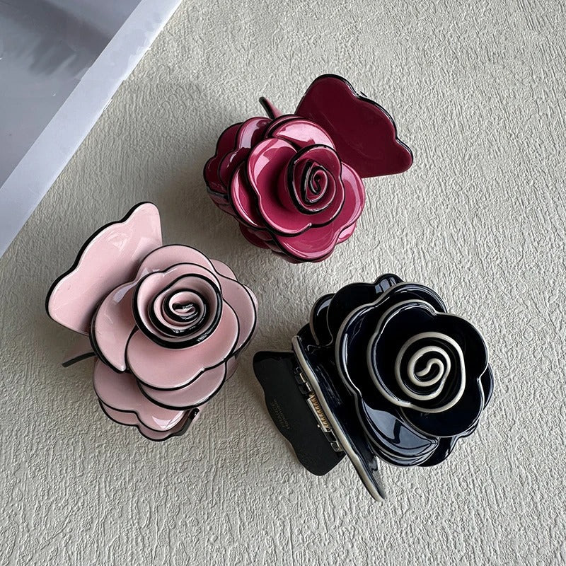 Acetate Rose Flower Clip for Women Hairclip Three-dimensional Feeling High Quality Shark Clip Hair Ornament Hair Accesories