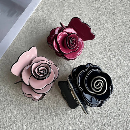 Acetate Rose Flower Clip for Women Hairclip Three-dimensional Feeling High Quality Shark Clip Hair Ornament Hair Accesories