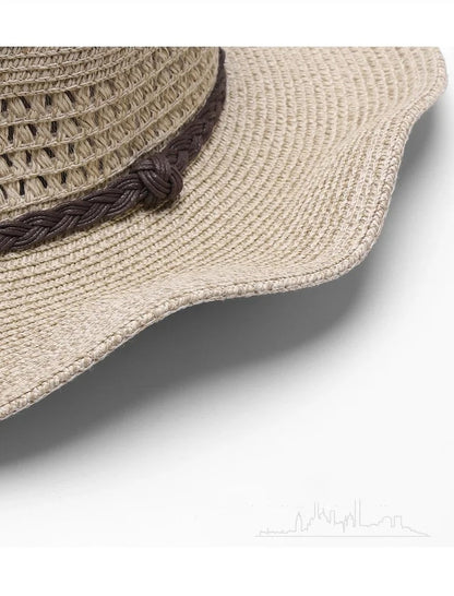 Men Big Head Straw Hat Dad Summer Large Size Sun Cap Male Wide Brim Fedora 58cm 60cm 62cm