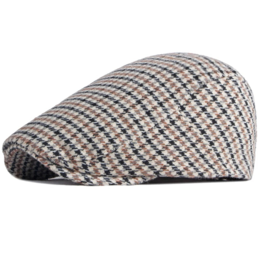 Berets Autumn Winter Hats for Men Women Artist Painter Plaid Wool Beret Hat Male Female Ivy Flat Cap Adjustable Beret Cap