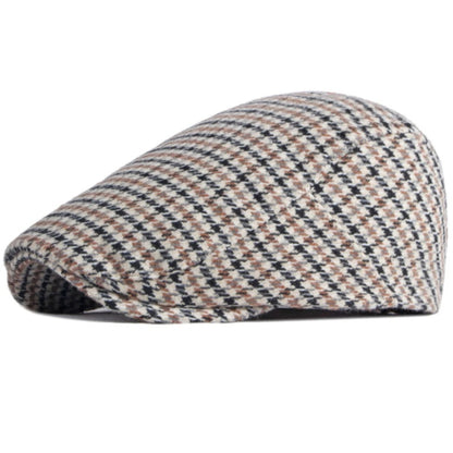 Berets Autumn Winter Hats for Men Women Artist Painter Plaid Wool Beret Hat Male Female Ivy Flat Cap Adjustable Beret Cap