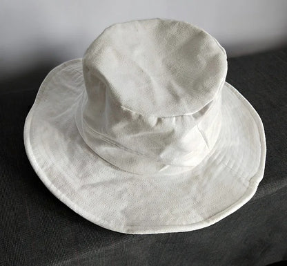 Big Head White Wide Brim Bucket Hat for Women Men Spring Summer Japanese Outdoor Travel  Sun Hat Soft Fold Fisherman Hat