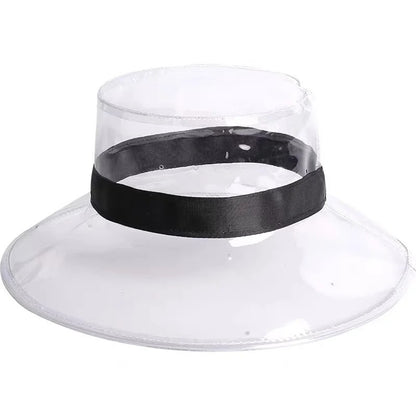 Transparent Women's Buckets PVC Hats Caps Girls Gorras Ladies  Beach Sun Visor Waterproof Rain Hat Plastic Wide Brim Caps