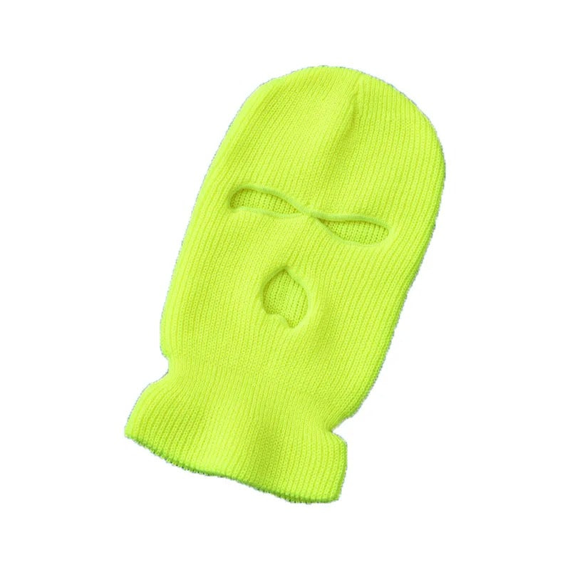 Motorcycle Windproof Full Face Knit Hats Custom SkiMask Men Warm Wool Balaclava embroidery Winter hats Knitted 3 Holes Ski Mask
