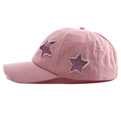 New Star Hollow Out Tail Baseball Cap for Ponytail Snapback Hat  Women Hip Hop Adjustable Distressed Hats Casquettes Femmes