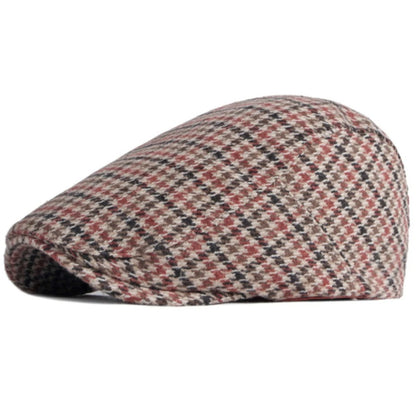 Berets Autumn Winter Hats for Men Women Artist Painter Plaid Wool Beret Hat Male Female Ivy Flat Cap Adjustable Beret Cap