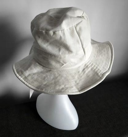 Big Head White Wide Brim Bucket Hat for Women Men Spring Summer Japanese Outdoor Travel  Sun Hat Soft Fold Fisherman Hat