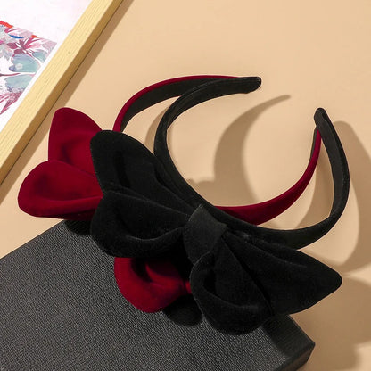 Velvet Big Bow Hair Bands for Girls Snow White Headbands for Kids Cute Bezel Female Hoops Head Wear Hair Accessories for Women
