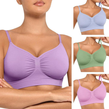 Women's Wireless Bra Comfort Bralettes No Underwire Unlined Cami Bra Seamless Tshirt Bras Sports Bra Bralette Basic Comfortable Fit Womenswear Everyday Up to 44DD
