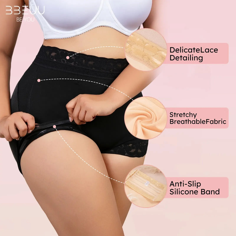 High Waist Shapewear Panty with Anti-Slip Silicone Band - Stretchy Breathable & Seamless Tummy Control Butt Lifting for Everyday Confidence Women's Basic Minimalist Multi Colors 3Pcs-BS