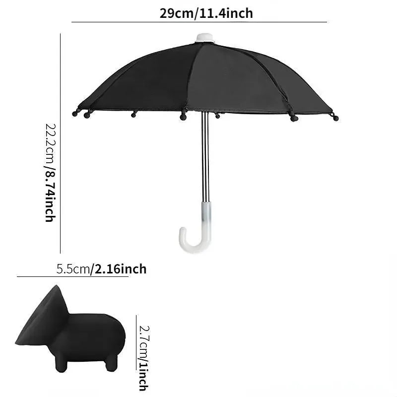 Outdoor Vacation Beach Umbrella Cellphone Holder, Anti-Peeping Protective Phone Holder with Suction Cup, Mobile Phone Sun Protection Water Proof Umbrella