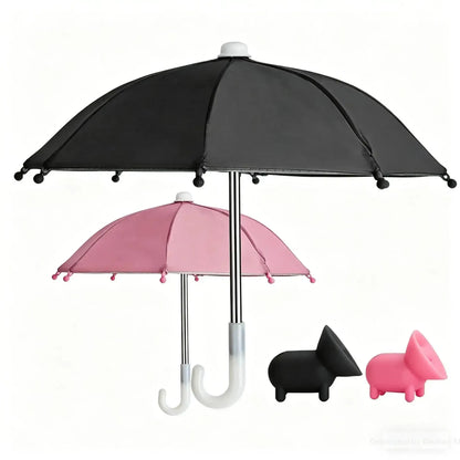 Outdoor Vacation Beach Umbrella Cellphone Holder, Anti-Peeping Protective Phone Holder with Suction Cup, Mobile Phone Sun Protection Water Proof Umbrella