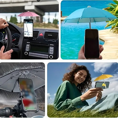 sunshade phone umbrella, UV protection phone umbrella with suction cup universal adjustable cute stand