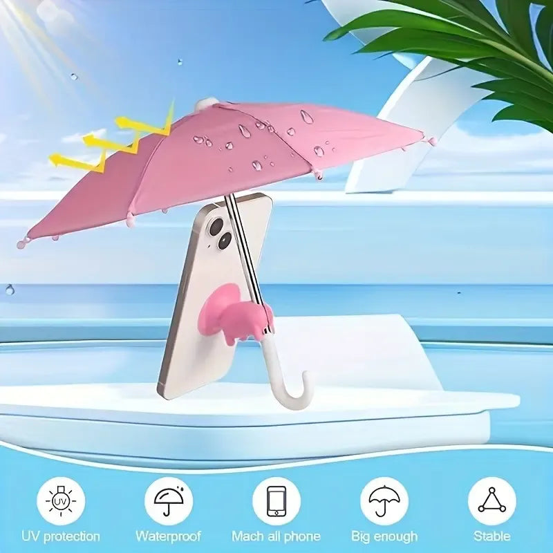 sunshade phone umbrella, UV protection phone umbrella with suction cup universal adjustable cute stand