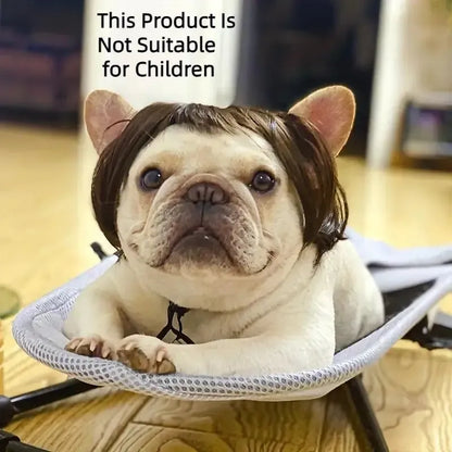Adorable Appearance Pet Short Hair Wig Headband - Cute and Playful All Seasons Fun Accessory for Dogs & Cats, Valentine's Day Gift