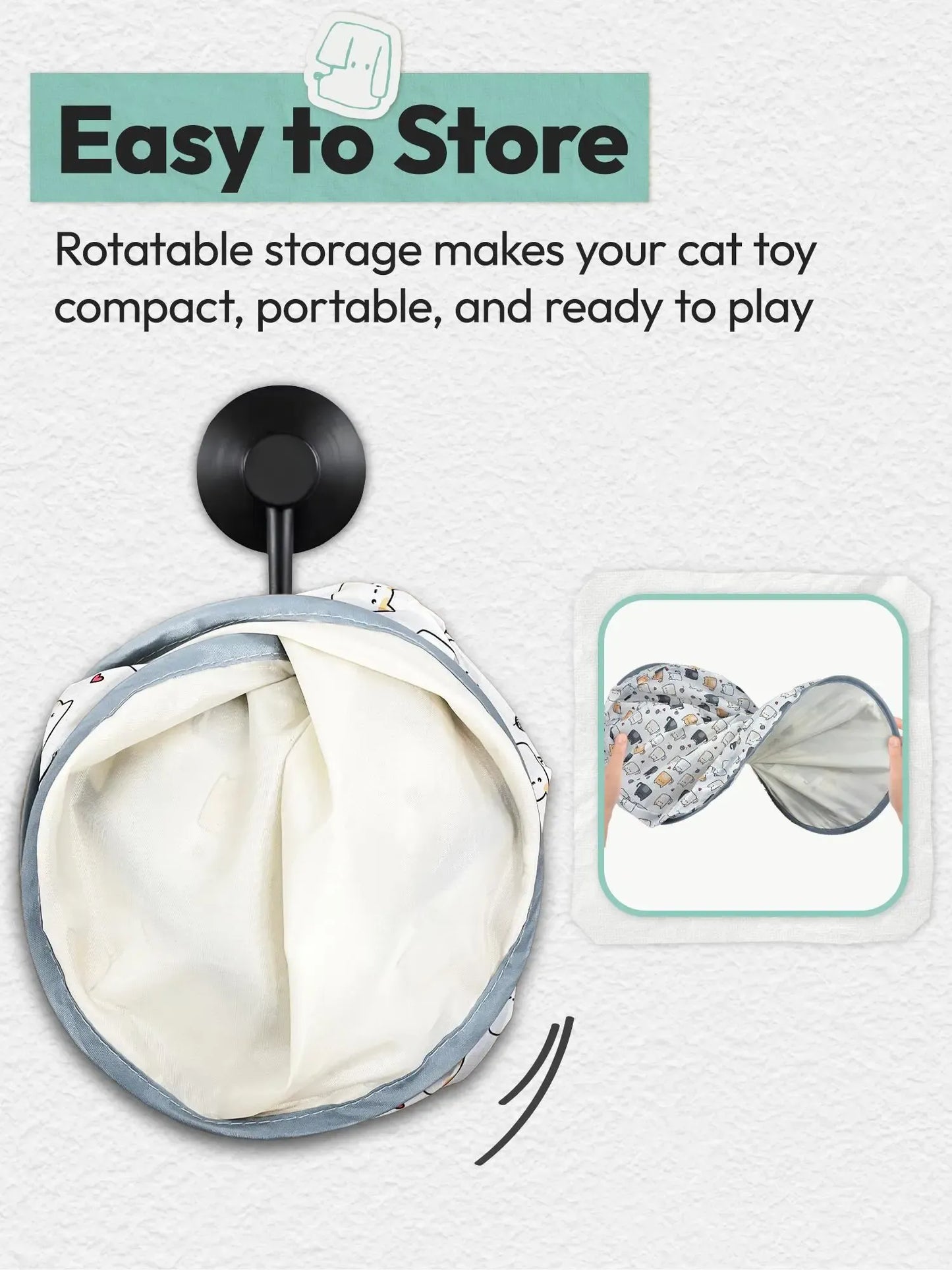 Interactive Cat Toy for Indoor Cats with automatic motion sensor, rechargeable moving ball and hide-and-seek mat