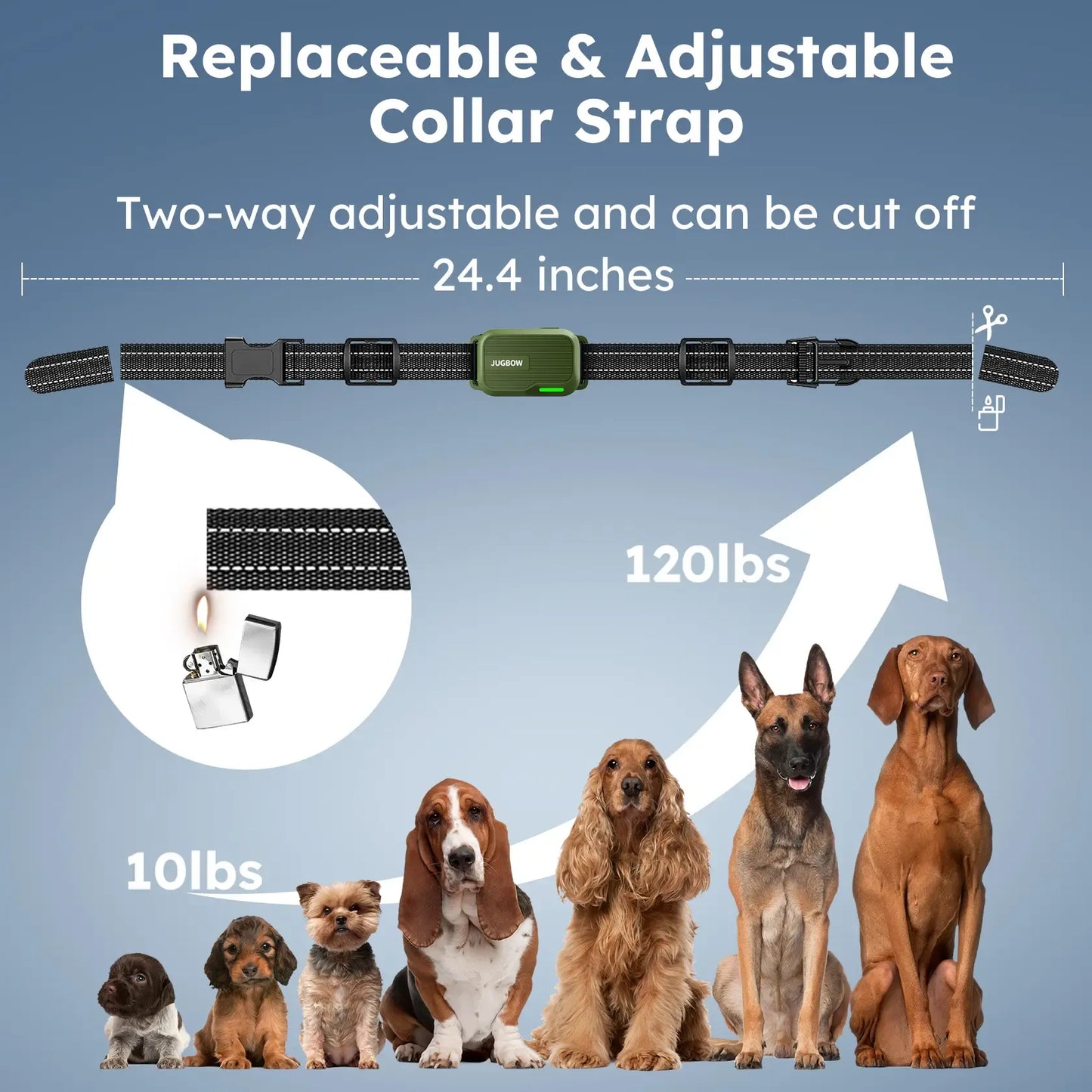 Jugbow Dog Collar 2 Dogs 4500FT Dog Training Collar with Remote, IPX7 Waterproof E Collar for Dogs Training Outdoor Rechargeable Collars for Dogs (10-120lbs)