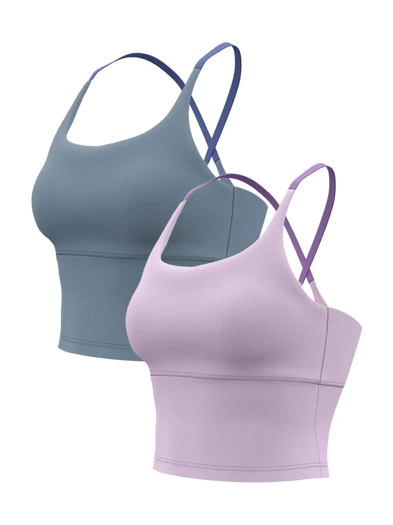 Sporty Women's Plain Criss Cross Sports Bra