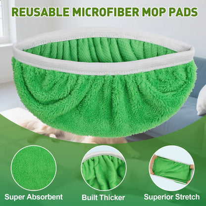 8Pcs Microfiber Mop Pads Compatible with  Mop Wet and Dry Flat mop Cover Replacement Reusable Sweeping pad Refills Handle Not Include
