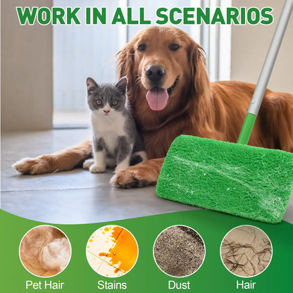 8Pcs Microfiber Mop Pads Compatible with  Mop Wet and Dry Flat mop Cover Replacement Reusable Sweeping pad Refills Handle Not Include