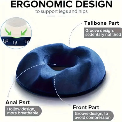 Memory Foam Donut Pillow, Sciatic Nerve Support Pad, Hemorrhoid Cushion, Tailbone Care Pad, Pregnant Women Seat Cushion, Yoga Leg Pillow