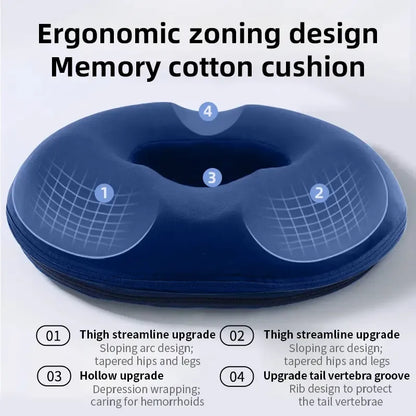Memory Foam Donut Pillow, Sciatic Nerve Support Pad, Hemorrhoid Cushion, Tailbone Care Pad, Pregnant Women Seat Cushion, Yoga Leg Pillow
