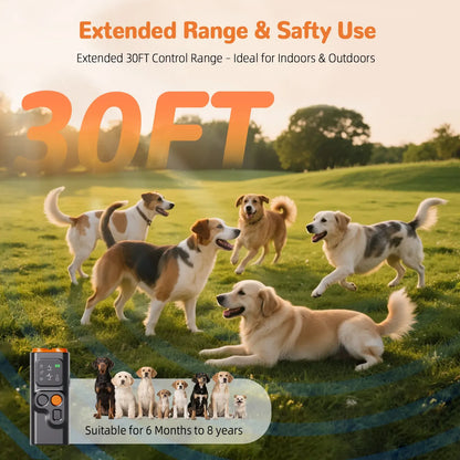 2026 Upgraded Ultrasonic Dog Bark Stopper with 30ft Range Anti-Bark Barking Silencer Rechargeable LED Flashlight User-Friendly Design