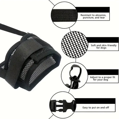 Dog Muzzle Anti-Bite Anti-Call Anti-Eating Breathable Pet Bark Stopper Dog Mask Anti-Pick Food Special for Medium and Large Dogs Comfortable and Non-Damaging to Mouth Training dog accessories