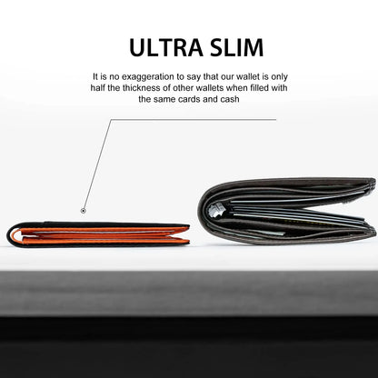 Slim Wallet for Men Rfid Blocking Leather Bifold Front Pocket Carbon Fiber Men's Money Clips Credit Card Holder With Gift Box