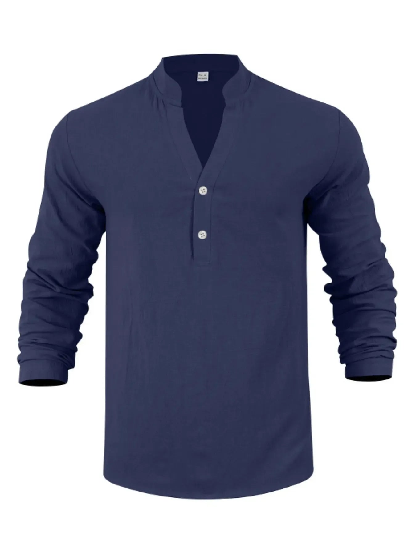 Men's Classic Linen Henley Shirt