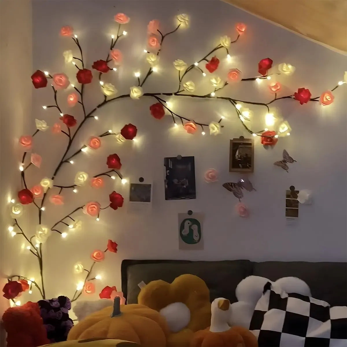 144 LED Branch Vine Light Decorative Flowers DIY Installation for Living Room Bedroom Outdoor Decoration