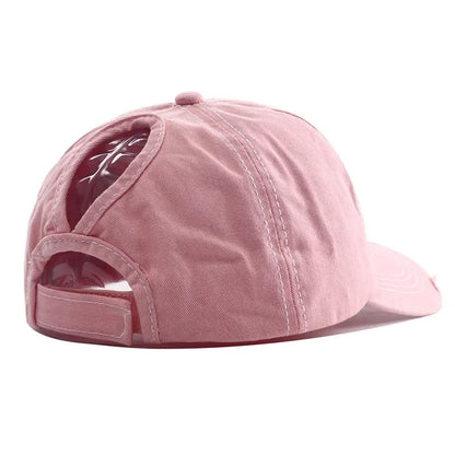 New Star Hollow Out Tail Baseball Cap for Ponytail Snapback Hat  Women Hip Hop Adjustable Distressed Hats Casquettes Femmes