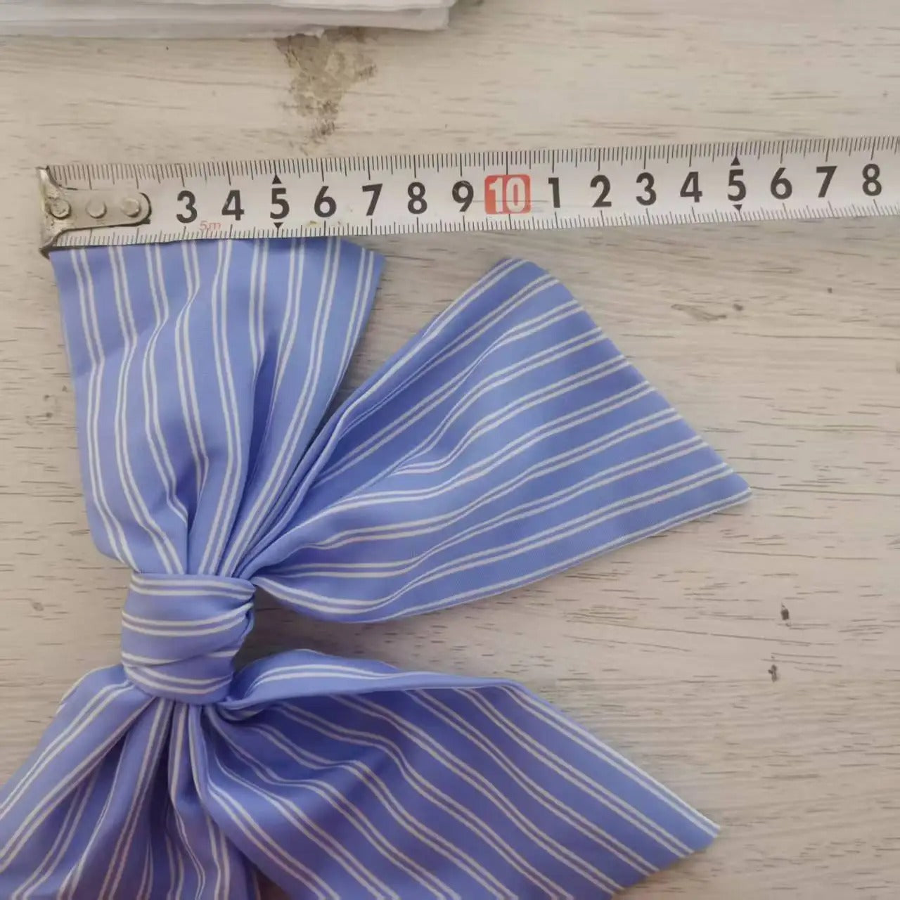 Summer Stripe Big Size 15cm Bow Hair Clip Tie Ribbon Clip Head Ornaments for Women Classic Hair Clips Female Hair Accessories
