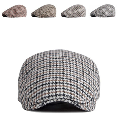 Berets Autumn Winter Hats for Men Women Artist Painter Plaid Wool Beret Hat Male Female Ivy Flat Cap Adjustable Beret Cap