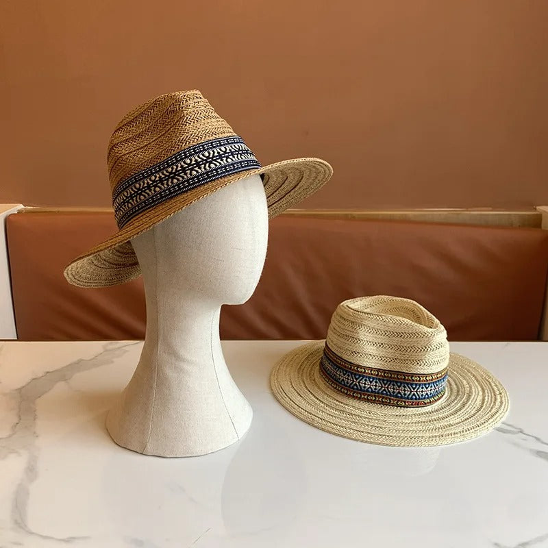 Summer Travel Paper Straw Hat Momen's Sun Protection Sunshade Flat Brim Jazz Hats Men Versatile Casual Outdoor Sun Hats Men