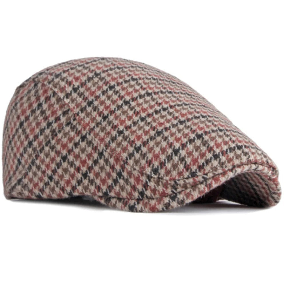 Berets Autumn Winter Hats for Men Women Artist Painter Plaid Wool Beret Hat Male Female Ivy Flat Cap Adjustable Beret Cap